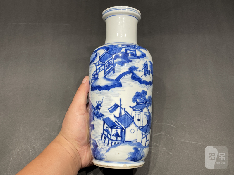 清康熙 青花“西湖十景”图棒槌瓶 - 图4